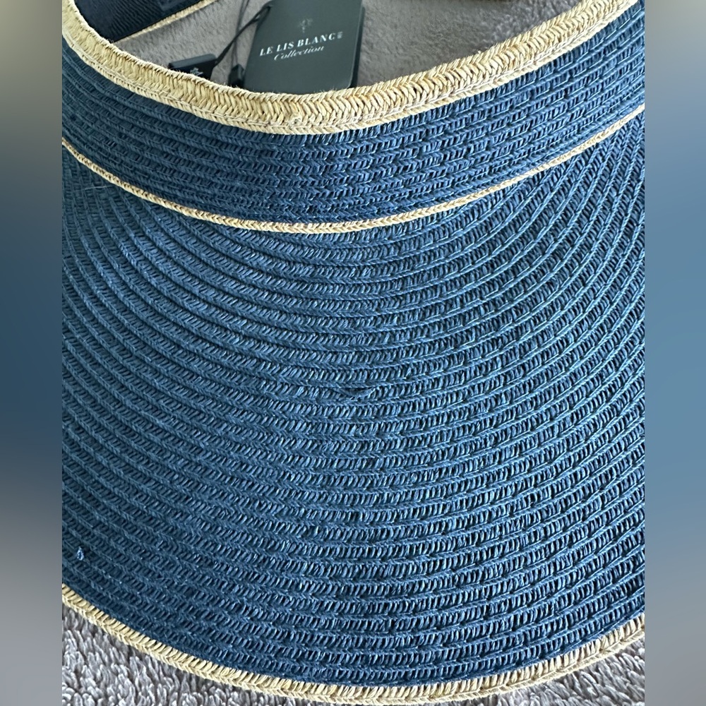 Women's Sun Visor Hats Wide Brim Straw Beach Hat Ponytail Hats Foldable Floppy - Picture 3 of 7